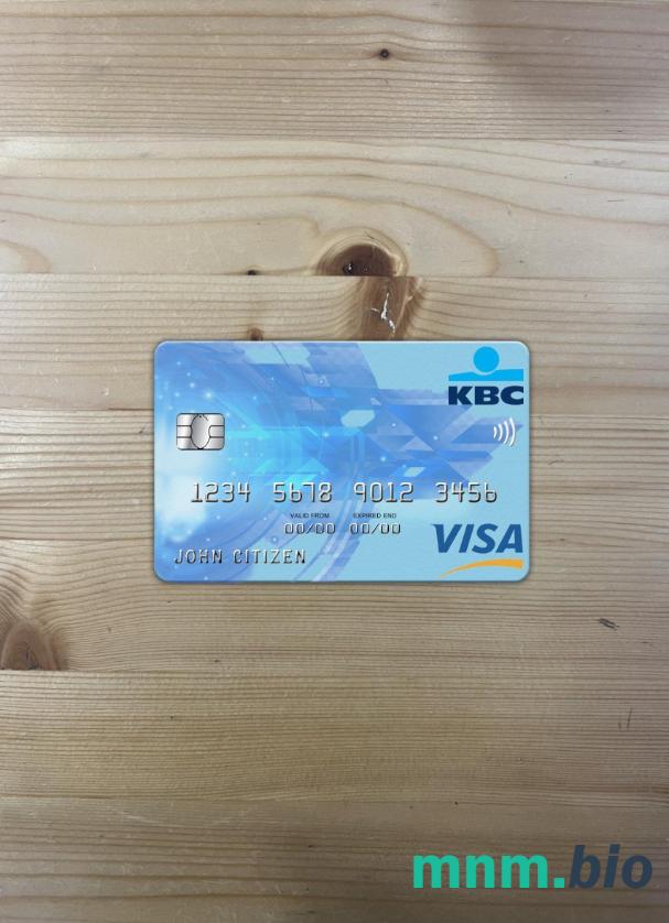 Belgium KBC bank wygląd zdjęcia karty wizowej skan PSD + zdjęcie